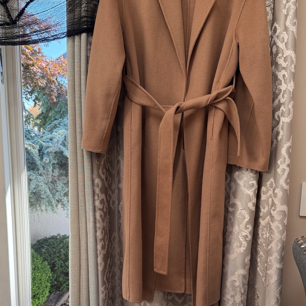 Mango Tan Handmade Wool Pea Coat Size Medium - Picture 4 of 10